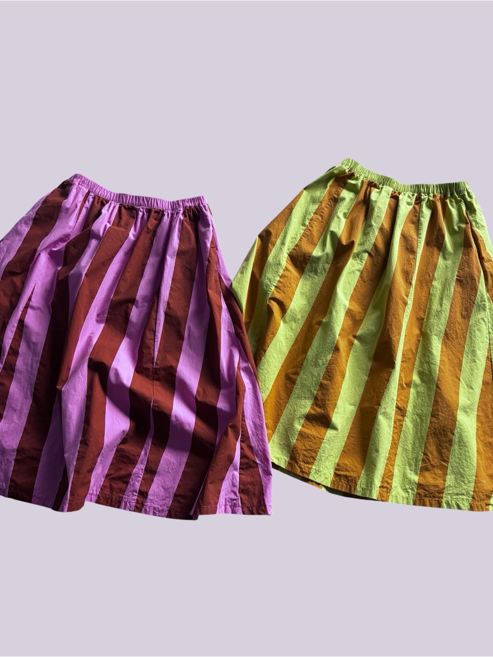 Colorful striped A-line boho chic Y2K midi skirts small